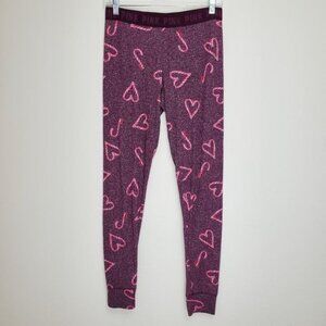 Pink Victoria's Secret candy cane print thermal pants size Small